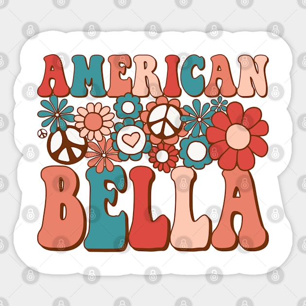 Retro Groovy American Bella Matching Family 4th of July Sticker by BramCrye